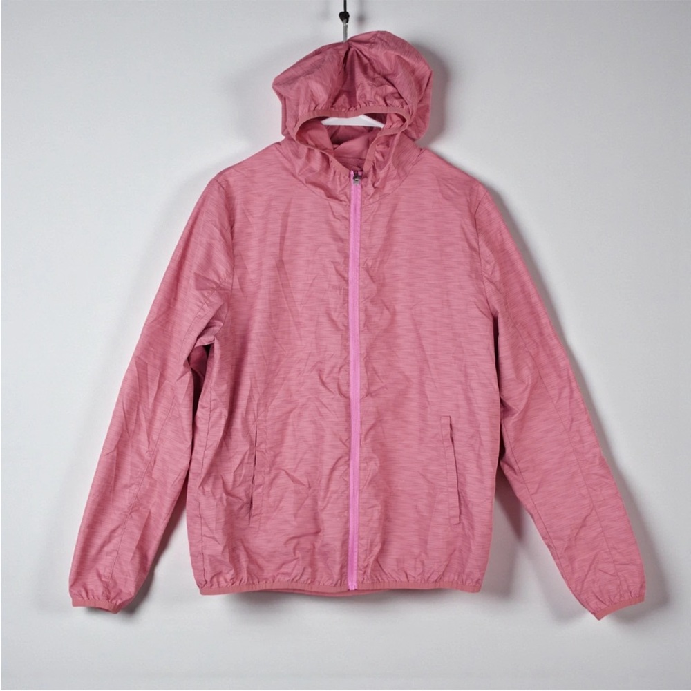 ASICS Packable Zip-up Hooded Running Windbreaker Jacket Women’s L Pink